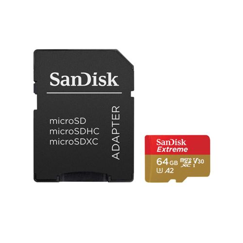  Sandisk Extreme MicroSDXC 64GB With Adapter 4K (160Mb/s Speed)