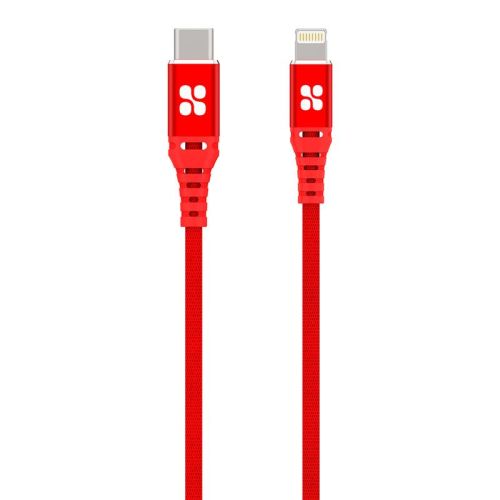 PROMATE PowerCord USB-C™ To Apple Lightning Data & Charge Cable 120CM - Red