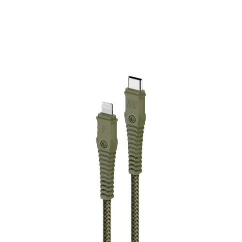  MOMAX TOUGH-LINK LIGHTNING TO TYPE-C 2X STRAIN RELIEF CABLE1.2M-GREEN
