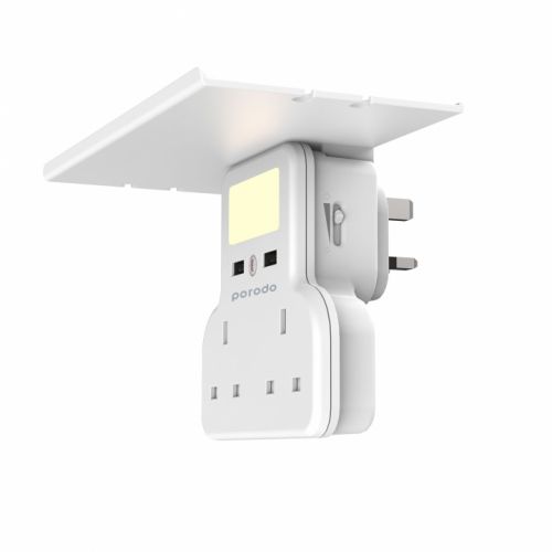  Porodo Multi-Function Socket and Night Light 13A 12W - White