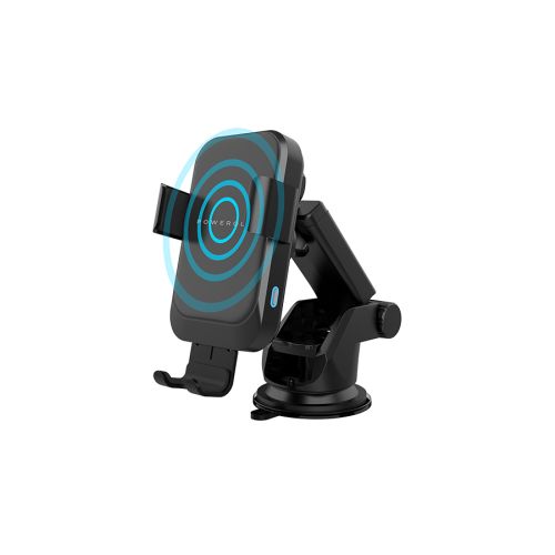 Powerology Fast Wireless Charger Car Mount 15W  - Black