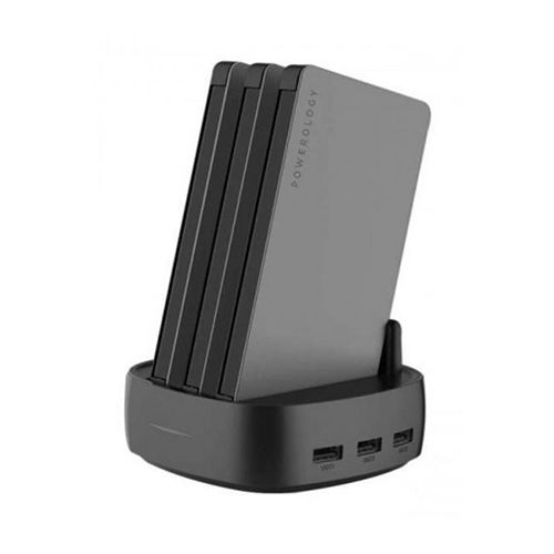 POWEROLOGY 8000MAH 3IN1 POWER BANK STATION (BULIT-IN LIGHTING&MICRO USB &TYPE-C) - BLACK
