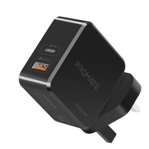 Promate Powercube 36w Ultra-fast Home Charger - Black 
