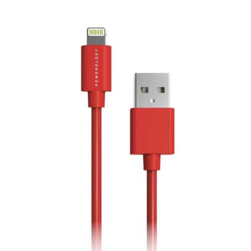 Powerology Data &amp; fast Charge(1.2m/4ft) USB to Lighting Cable-Red