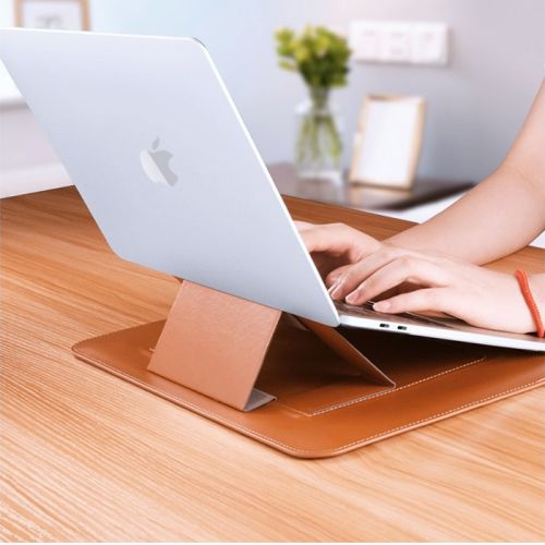 Wiwu Alita Skin Pro Portable Slim Stand Sleeve For MacBook Pro 16 inch - Brown 