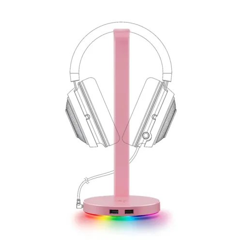 Razer Base Station V2 Chroma Gaming Headset Stand USB Hub - Quartz