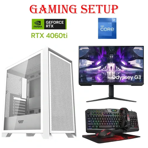 Darkflash Drx70 Intel Core I7 - 12th Gen Gaming Pc With Gaming Monitor And Gaming Kit Bundle