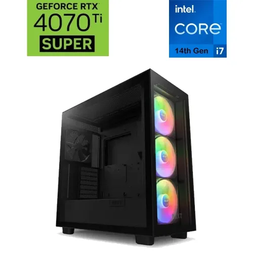 Nzxt H7 Elite Intel Core I7 - 14th Gen Rtx 4070 Ti Super Gaming Pc - Black