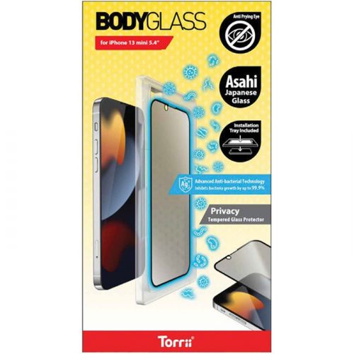 Torrii Bodyglass Screen Protector for iPhone 13 mini (5.4) Anti-bacterial Coating - Privacy