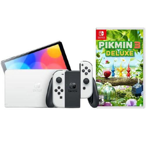 N.S – OLED Model w/ White Joy-Con - White  WIith Free N.S Pikmin 3 Deluxe -R1