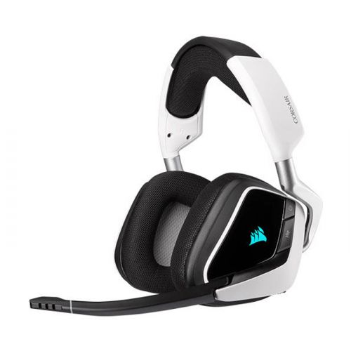 Corsair VOID RGB ELITE Wireless Premium Gaming Headset with 7.1 Surround Sound - White 