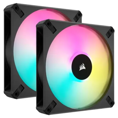 Corsair iCUE AF140 RGB ELITE 140mm PWM Dual Fan Kit - Black