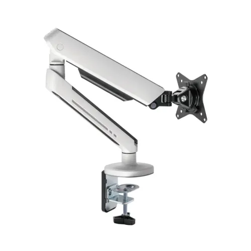 Twisted Minds Single Monitor Arm, Stand And Mount For Gaming And Office Use 17" - 32" Up To 9 KG With RGB Lighting - White