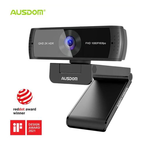 AUSDOM AW651 HDR QHD 2K Zoomable Streaming Webcam with Tripod 