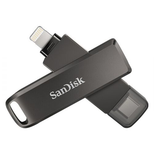 SanDisk iXpand Flash Drive Luxe for iPhone and USB Type-C Devices -128GB (SDIX70N-128G-GN6NE)
