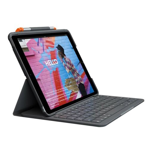 Logitech Slim Folio For iPad [7th Gen Arabic] Graphite