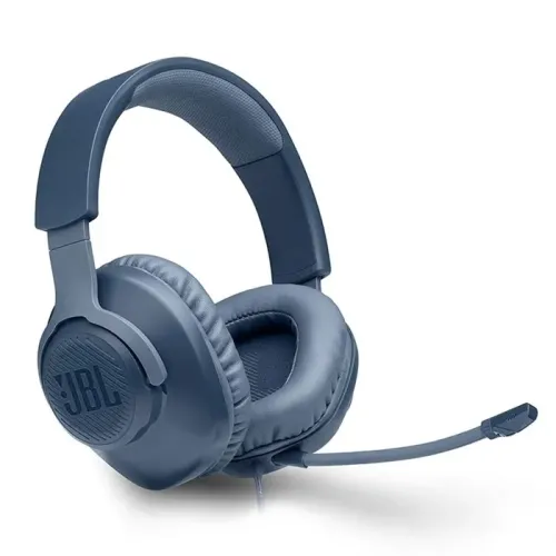 JBL Quantum 100 Wired Over Ear Gaming Headphones with mic-Blue