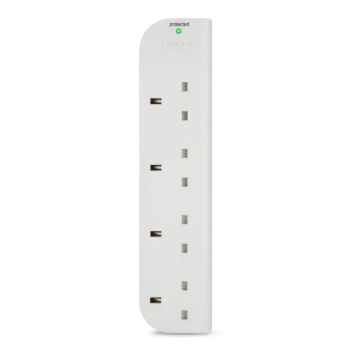 Belkin 4 Sockets Surge Protected Extension - 1m Cable - White