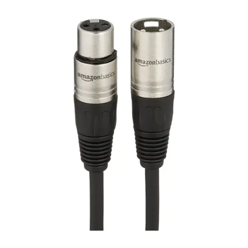 Amazon Basics Standard XLR Male to Female Balanced Microphone Cable - 50 Feet, Black