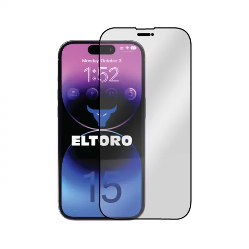 Eltoro Double Strong CF Screen Protector for iPhone 15 Pro Max - Clear/Black