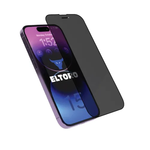 Eltoro Double Strong CF Screen Protector for iPhone 15 Pro Max - Privacy/Black