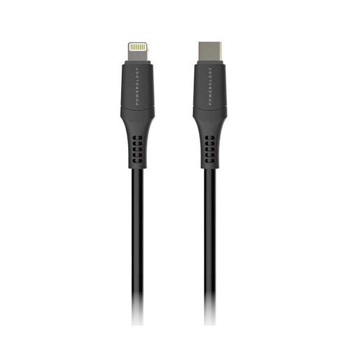 POWEROLOGY DATA FAST CHARGE 1.2/4FT USB-C TO LIGHTING POWER DELIVERY CABLE - BLACK