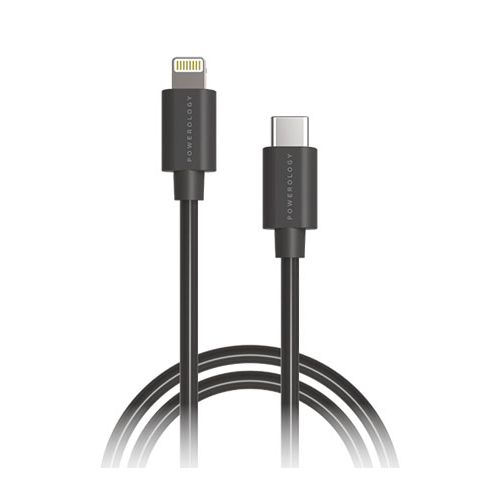 POWEROLOGY DATA FAST CHARGE 3M/9.8FT USB-C TO LIGHTING POWER DELIVERY CABLE - BLACK