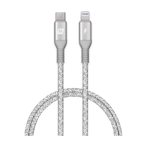 MOMAX ELITE-LINK LIGHTING TO TYPE-C BRAIDED NYLON CABLE 1.2M - SILVER