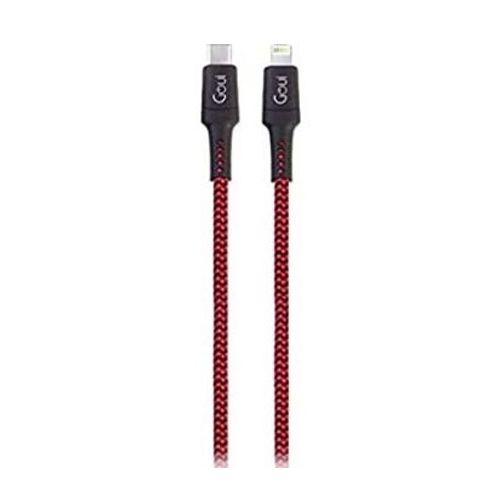 GOUI 8 PIN+D TYPE-C TOUGH EDITION LIGHTING CABLE 1.5 MTR -RED