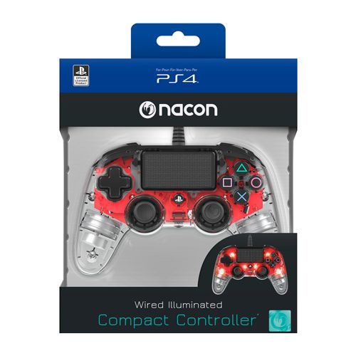 PS4 Compact Controller Nacon Wired Illuminated Red 