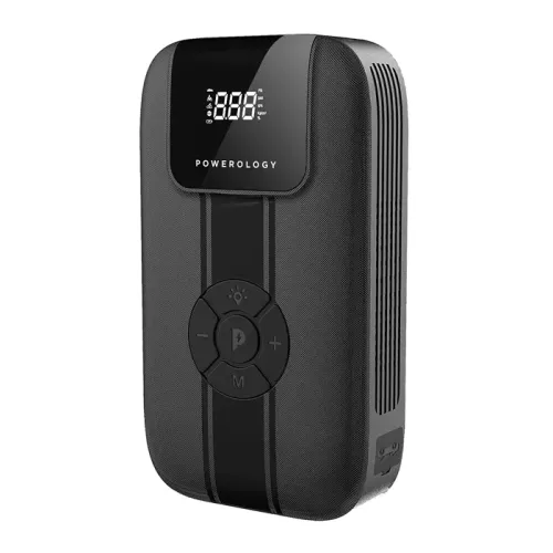 Powerology Jump Starter with Air Compressor and Power Bank - Black 
