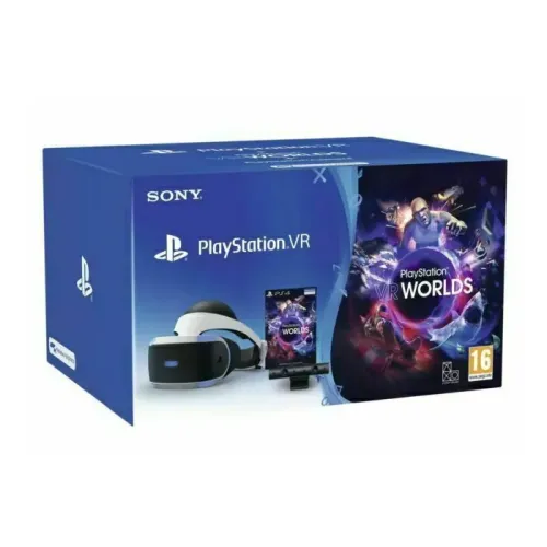  Sony PlayStation Virtual Reality Bundle With (VR Headset, VR Camera, 2 Move Montion Controllers And VR Worlds Game)