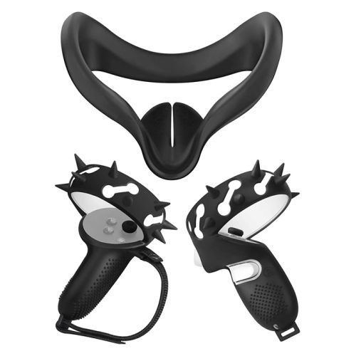 Eyglo Face Silicone Cover +Controller Grip Cover for Oculus Quest 2 