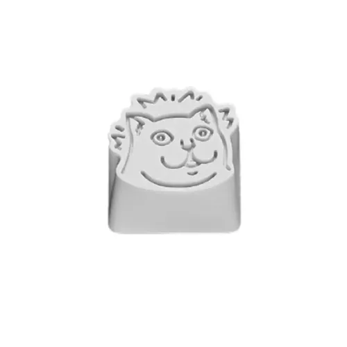 ZomoPlus Customized MUR CAT Cherry MX Switches And Clones, Game And Movie Theme Metal Keycap With CNC Engraving (1u Size) For Mechanical Gaming Keyboard - White