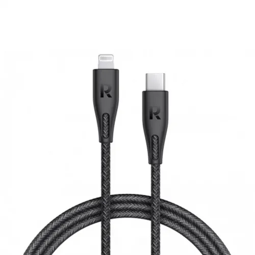 RAVPower RP-CB1018, Type-C to Lightning Cable, 2m, Nylon - Black