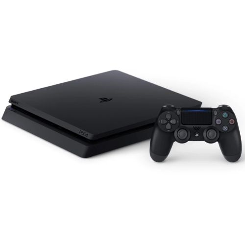 Sony Playstation 4 Slim 500GB Console - Black  3Games (Gran Turismo R2 /Horizon Zero Dawn R2/ Ratchet Clank R2) 3 Month PS Plus Kuwait Bundle