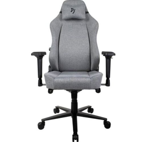 Arozzi Primo Woven Fabric Gaming Chair - Grey - Black logo