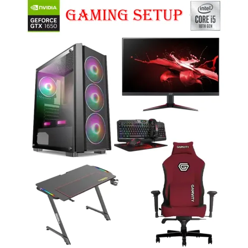 Sharx Intel Core I5 - 10th Gen Gaming Pc With Monitor / Table / Chair / Gaming Kit Bundle Offer