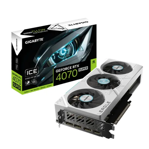 Gigabyte Nvidia Geforce Rtx 4070 Super Eagle Oc Ice 12gb Gddr6x Graphics Card - White