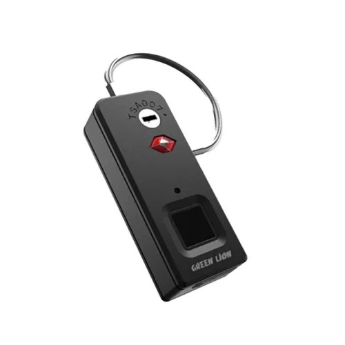 Green Lion Fingerprint Padlock - Black