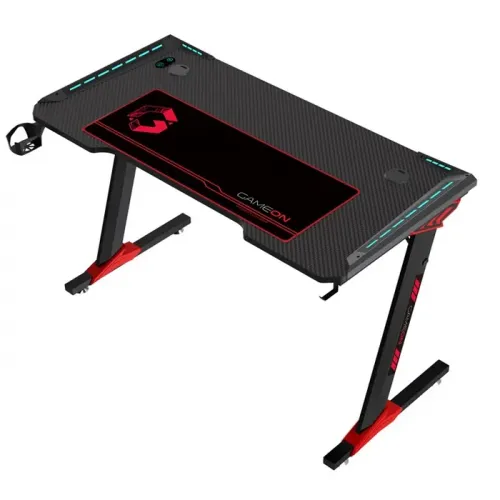 GAMEON Raptor II Series Z-Shaped RGB Flowing Light Gaming Desk (Size: 1400-600-720mm)